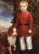 Joseph Whiting Stock Portrait of a Boy with a Dog Sweden oil painting artist